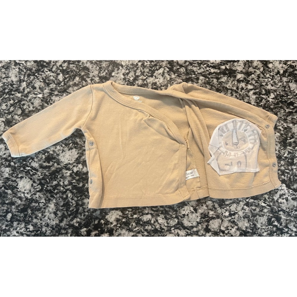 Koala Baby 0-3M Tan Cotton Lion Side Snap Kimono Wrap Shirt (0897) - Picture 5 of 9